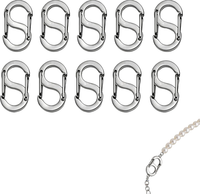 12 StüCk Karabiner Mini,Klein Edelstahl Verschluss VerbindungsstüCk,Silbrig