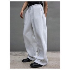 Men's Baggy Pants Heavyweight Fleece Joggers Wide Leg Sweat Pants with Pockets