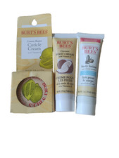 Burt's Bees MINIS Gift Set w/ cute bag Foot Cream Body Lotion Cuticle Cream L2