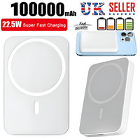 100000mAh Magnetic Wireless Power 22.5W Fast Charger Bank for IPhone 17 16 15 14
