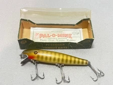 Pflueger Palomine Wood Lure With Glass Eyes In Box With Paperwork