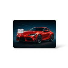 Red Modern Drift Car Credit Card Sticker Debit Skin Decal Cover