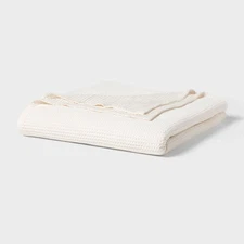 King TENCEL Lyocell Waffle Bed Blanket Ivory - Threshold