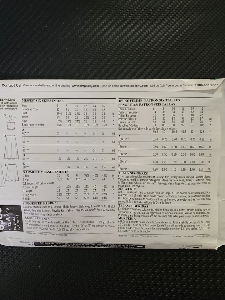 New Look 6383 Womens Sewing Pattern Set Size 6-16 Halter Tops & Palazzo Pants - Image 3 of 4