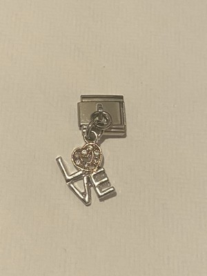 Neu LOVE CZ Hänger Silber Charm passt allen 9mm klassisches italienisches Armband
