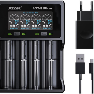 18650 Akkuladegerät 4 Slot XTAR VC4 Plus Schnellladegerät