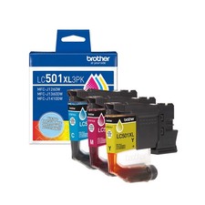 Brother LC501XL3PKS High Yield Ink Cartridge 3 Pack - Cyan, Magenta, Yellow