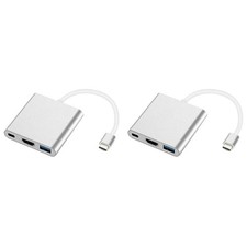 2X USB C to Adapter, Multiport USB Type C to ...