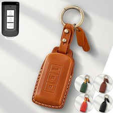 Genuine Leather Car Key Fob Case Cover For Mitsubishi Eclipse Lancer Asx Pajero Genuine Leather Car Key Fob Case Cover For Mitsubishi Eclipse Lancer Asx Pajero