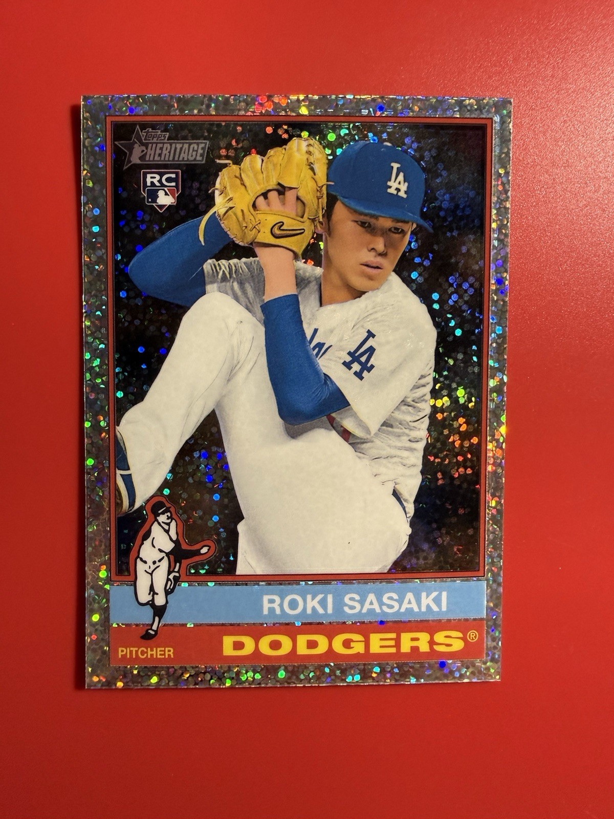2025 Topps Heritage - Roki Sasaki #224 Chrome Silver Sparkle Refractor (RC)