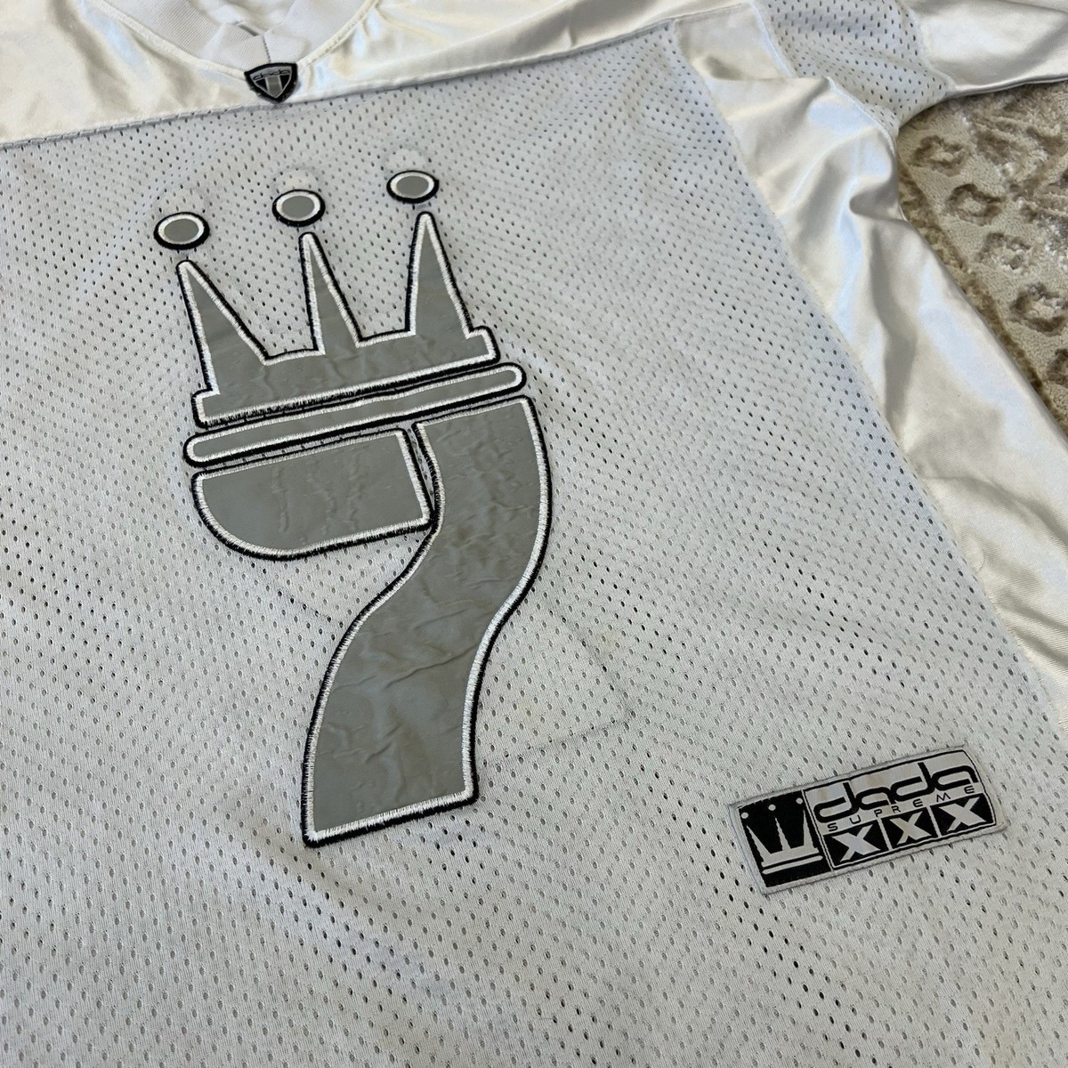 VINTAGE Damani Dada Supreme Jersey Hip-Hop 90s Size XL WHITE XXX
