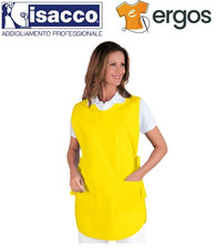 Isacco GREMBIULE PONCHO Smanicato Giallo Maestra Asilo Estetista Pulizie Donna