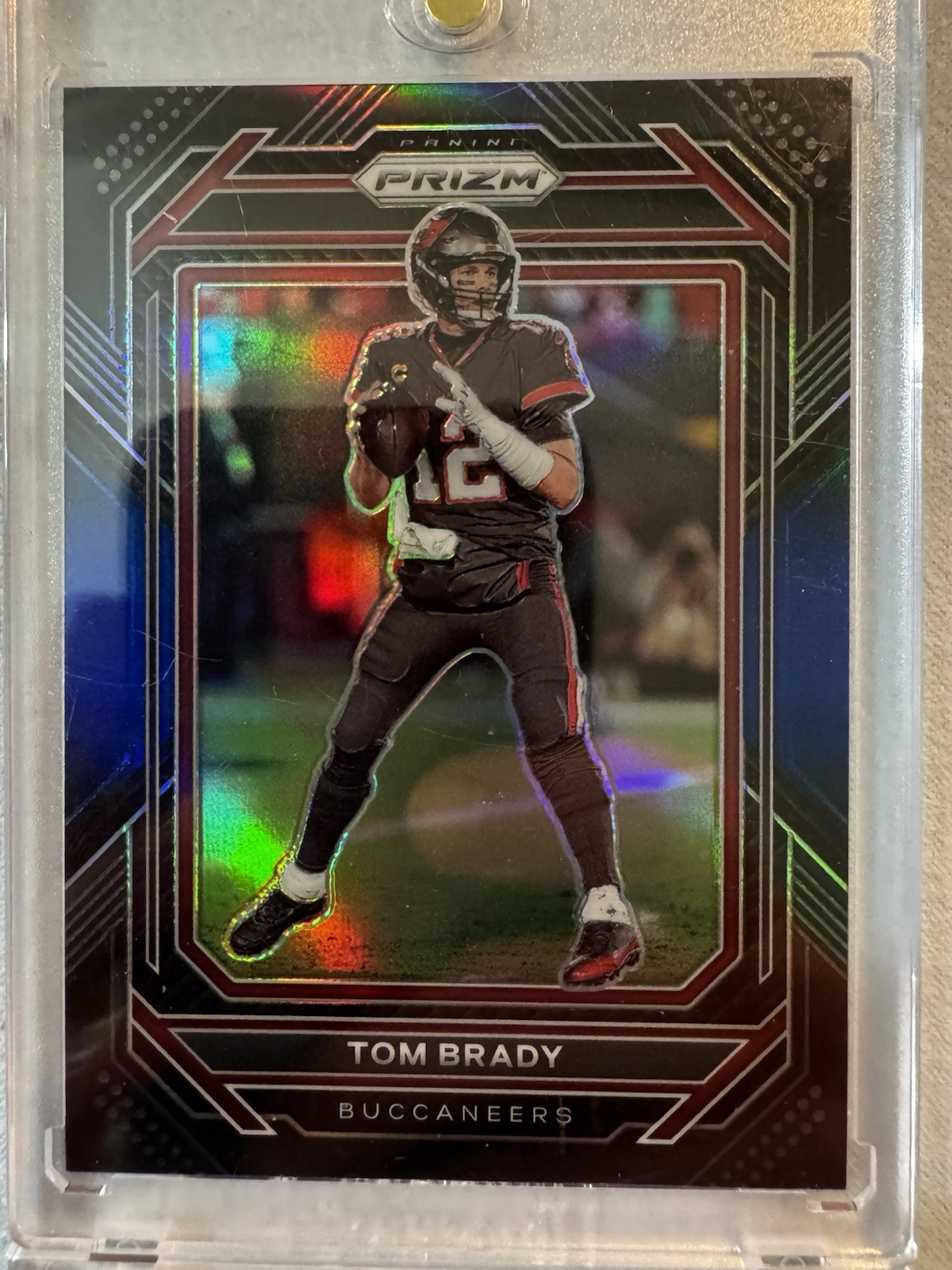 **RARE** L@@K TOM BRADY 2022 PANINI CHRONICLES #PB2 PRIZM BLACK BLUE PRIZM 06/25