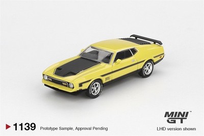 MINI GT 1:64 Mustang Mach1 Grabber Yellow Diecast Model Car 