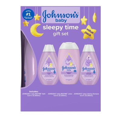 Johnsons Baby Sleepy Time Bedtime Gift Set with Relaxing NaturalCalm Aromas,