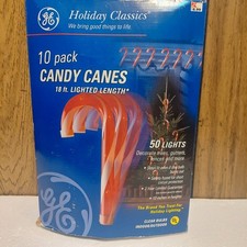 Holiday Classics 10 pack lighted candy canes in box 18 ft works vintage 2002