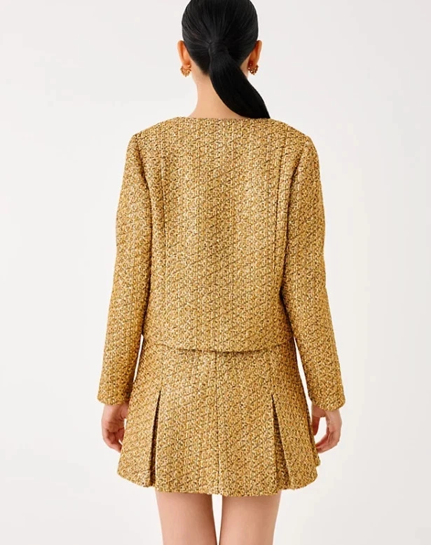NWT Lilly Pulitzer Rohana Boucle Jacket in Gold Metallic Golden Glow , Size !! - Image 3 of 4