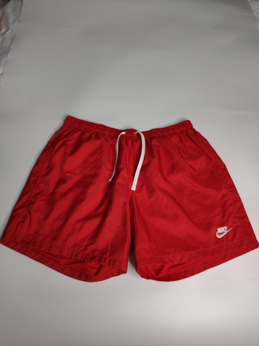 nike red woven shorts