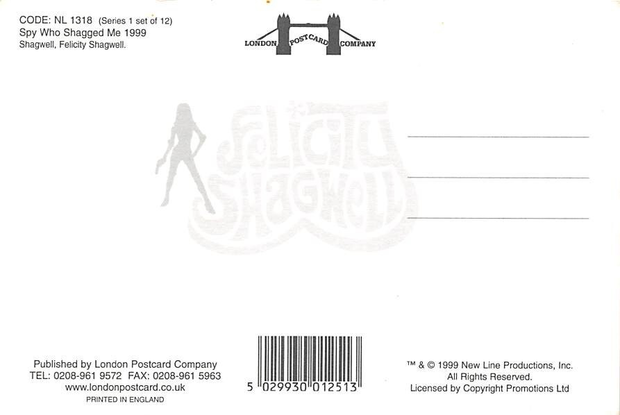 FELICITY SHAGWELL SPY WHO SHAGGED ME FILM LONDON POSTCARD COMPANY NL