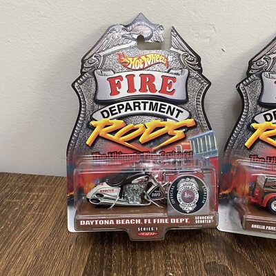新品ホットウィール2000年製FIRE DEPARTMENT☆RODS5台セット 2000 Hot Wheels Fire Department Rods Daytona Beach Pittsfield New