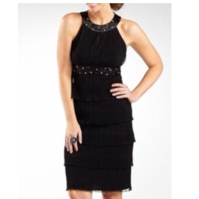 juniors red christmas dress Taylor Girl The top of dress Women's Cream Fringed One-Shoulder FALL2026 颜色:BLACK