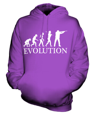 CLAY PIGEON SHOOTING EVOLUTION OF MAN UNISEX KAPUZENPULLOVER HERREN DAMEN GESCHENK