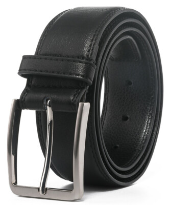 Men's Leather Dress Belt with Single Prong Buckle Belts for Men,1.5 ...