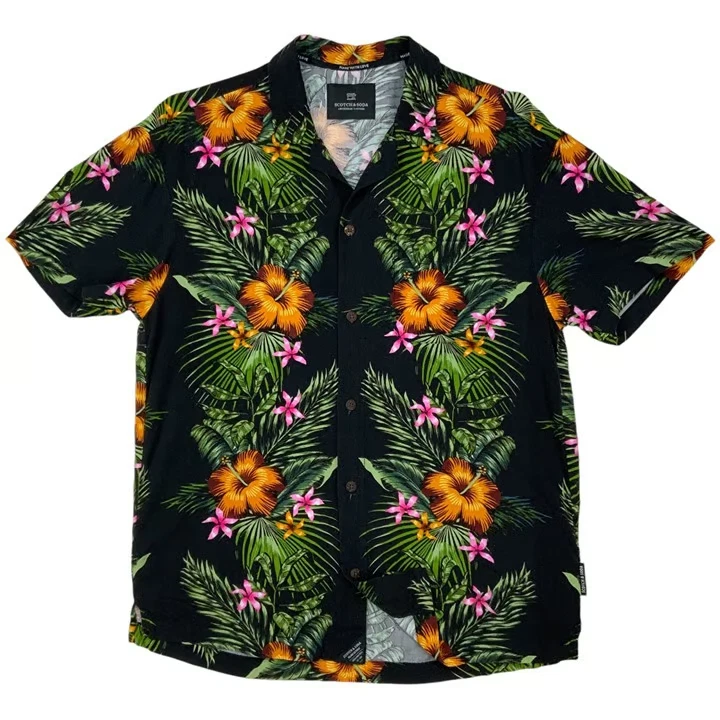 Chemise Scotch&soda coupe hawaienne - motif floral tropical - Neuve - Photo 1/4