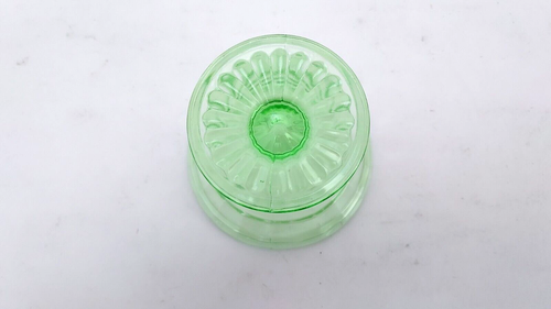 Vintage 1930s Green Depression Glass Block Optic Sherbet Cups Set Of 4 - Picture 3 of 5