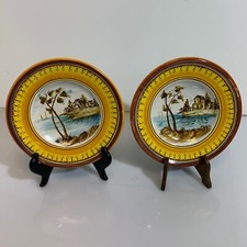 Coppia di Piatti in Ceramica Volpi Deruta Made in Italy 17cm dipinti a mano