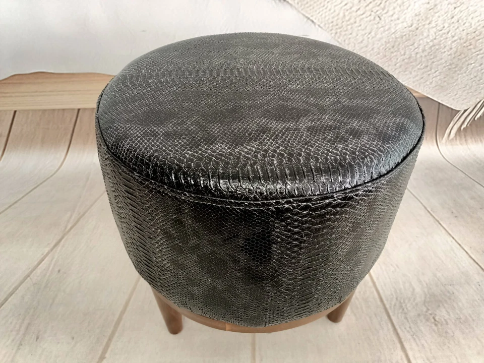 Leather stool, Ottoman for chair, Small stool, Durable furniture, Make up stool - Image 3 of 4