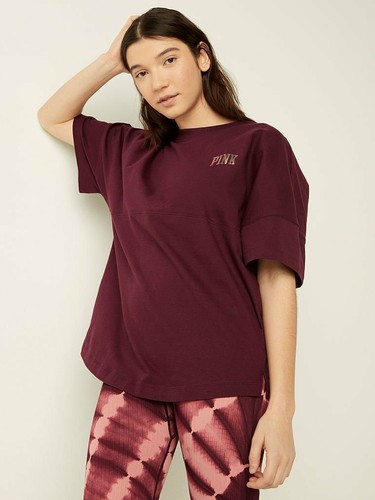 Victoria's Secret Pink Varsity Short Sleeve Crew Tee (CHOOSE YOUR COLOR) - Picture 27 of 66