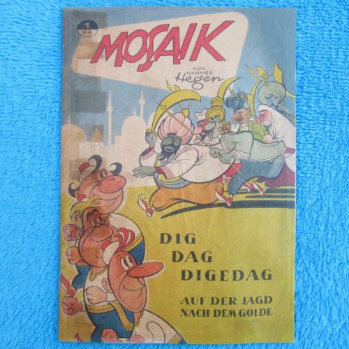 MOSAIK Digedags Nr 1 KÖNIGSHEFT Die Jagd nach dem Golde Hegen DDR 1955 geklebt - Picture 1 of 17