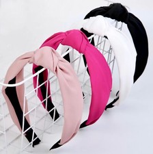 Pink Knotted Headbands Non Slip Cute Fashion Wide Top Knot Valentines Day