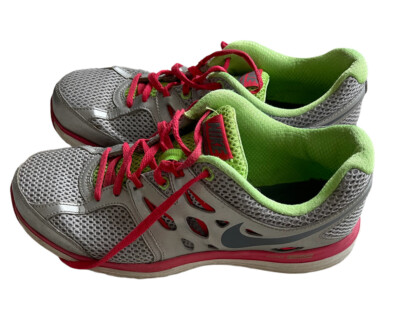 Nike Dual Fusion Lite Running Womens Shoes Size Silver/Green/Pink