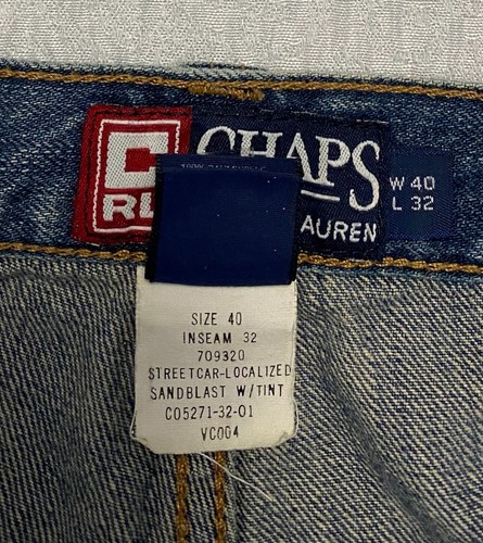 Chaps Ralph Lauren Men's Jeans 40x32 Blue Utility Work Straight - Picture 9 of 10