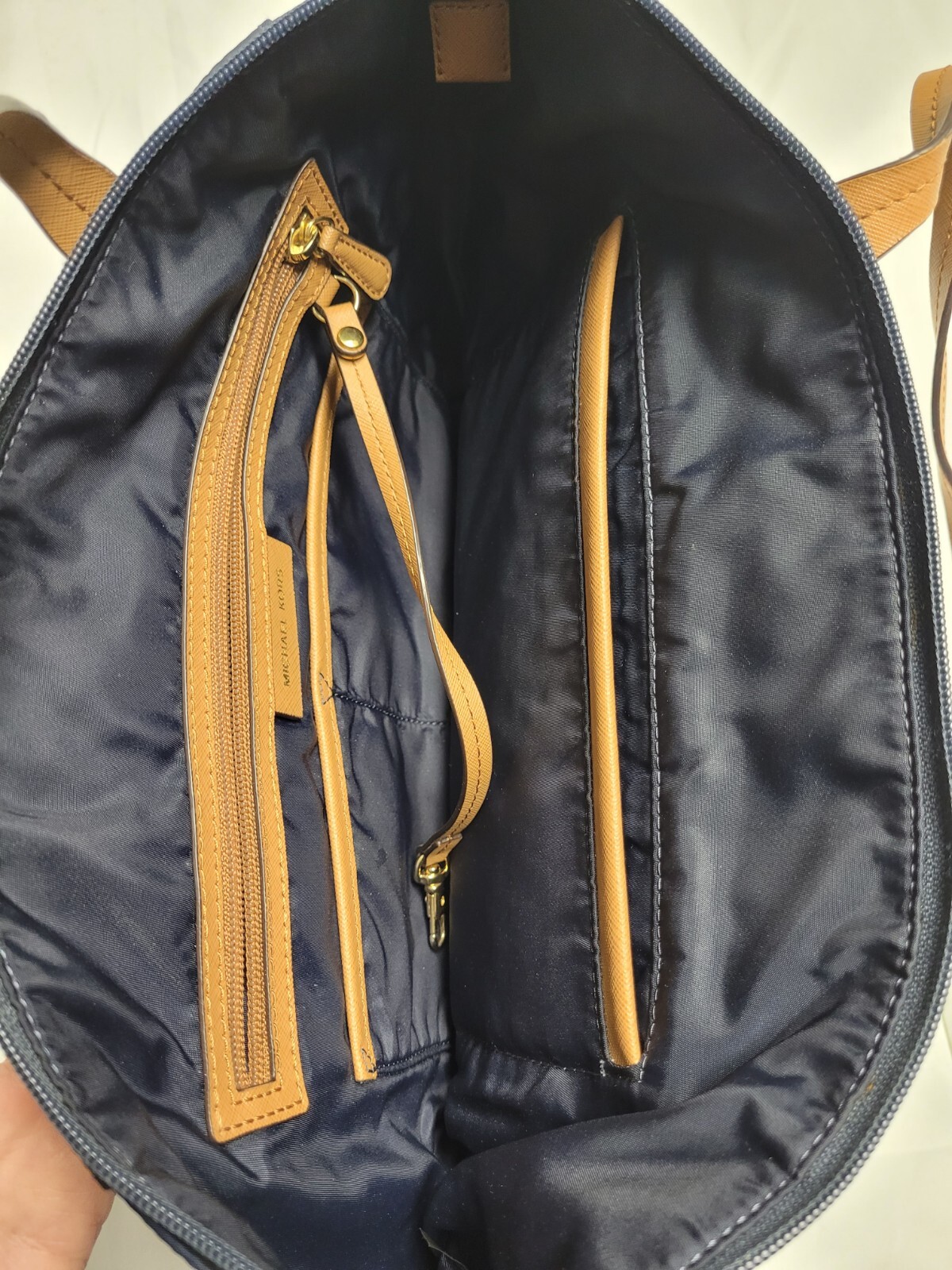 Michael Kors Kelsey Medium TopZip Nylon Tote Bag Blue eBay