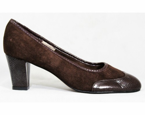 Tamaño 7 Zapatos Estilo retro-inspirado ante marrón chocolate 1930s 40s  1970s nos | eBay