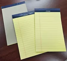 3 Top Flight Writing Pad Medium Ruled 5" x 8" 50 Sheets Rigid Chipboard Backing