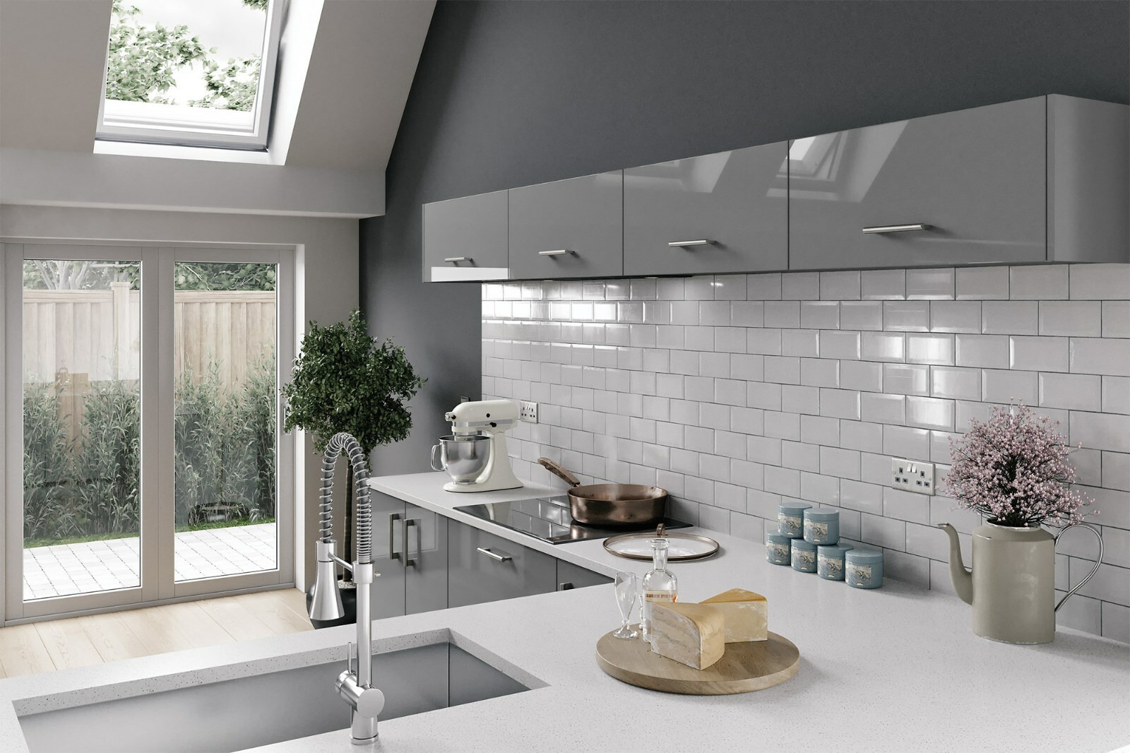 Vivo Dust grey high gloss replacement kitchen unit doors & drawers