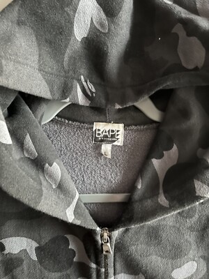 A Bathing Ape /Bape /Sleeveless zip hoodie Gray/Black Camo Sweat
