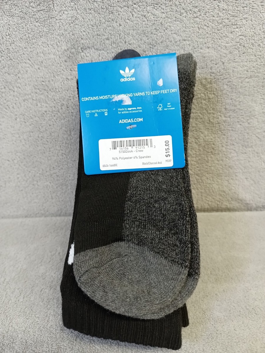 その他 D Adidas Crew Socks Bold Logo Cushioned 3 Pack One Size (6-12) Black