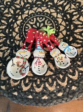 Pier 1 Snowman Measuring Spoons Set of 4 Snowmen Christmas Baking Holiday