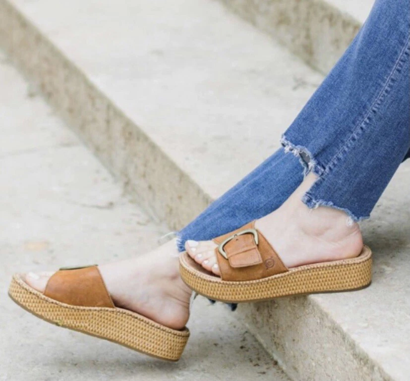 SLOANE DISTRESSED SUEDE PLATFORM SANDALS by BORN NIB SIZE 7 eBay