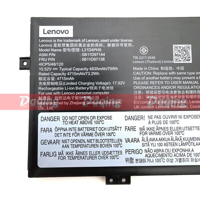 New Original L21C4PH0 L21D4PH0 L21M4PH0 Battery for Lenovo Yoga 9
