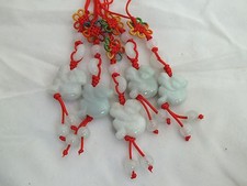Lot of 5 Chinese Zodiac MONKEY Butterfly Knot Jade Cell Phone Charm Strap Red