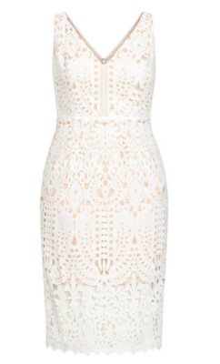 City Chic Medium All Class Dress Plus Size 18 White