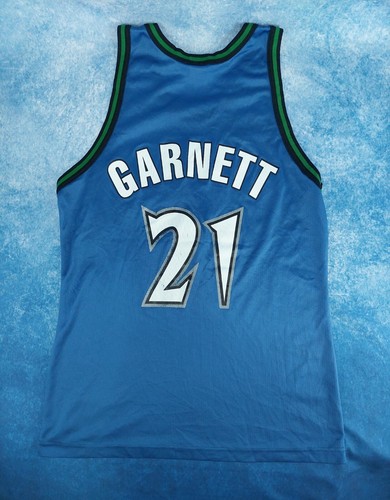 Vintage 90's Champion Basketball Jersey Minnesota Timberwolves Kevin Garnett #21 - Picture 13 of 15