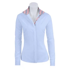 SP413C-J RJ Classics Girls Spruce Jr. Blue Stripe Trim L/S English Show Shirt