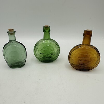 Mini Presidential Bottles George Washington Benjamin Franklin James Monroe Vtg